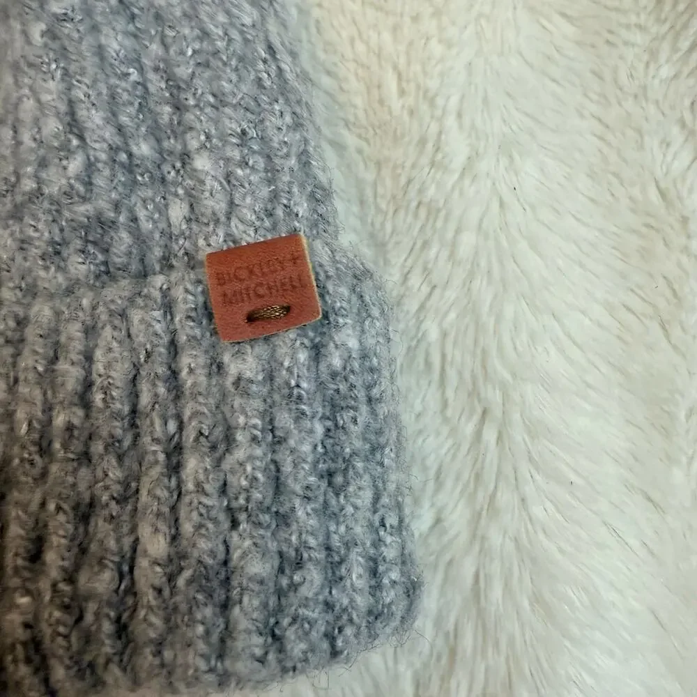 Bickley + Mitchell  Gray Beanie Hat Plush Lined Soft